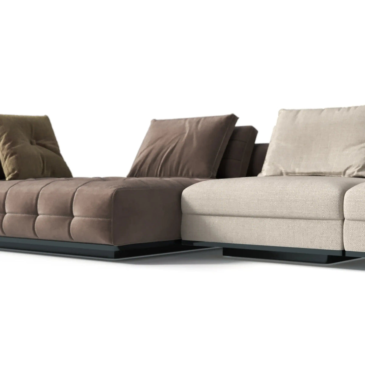 Lawrence Beige 5 Seater Fabric L-Shape Corner Sofa