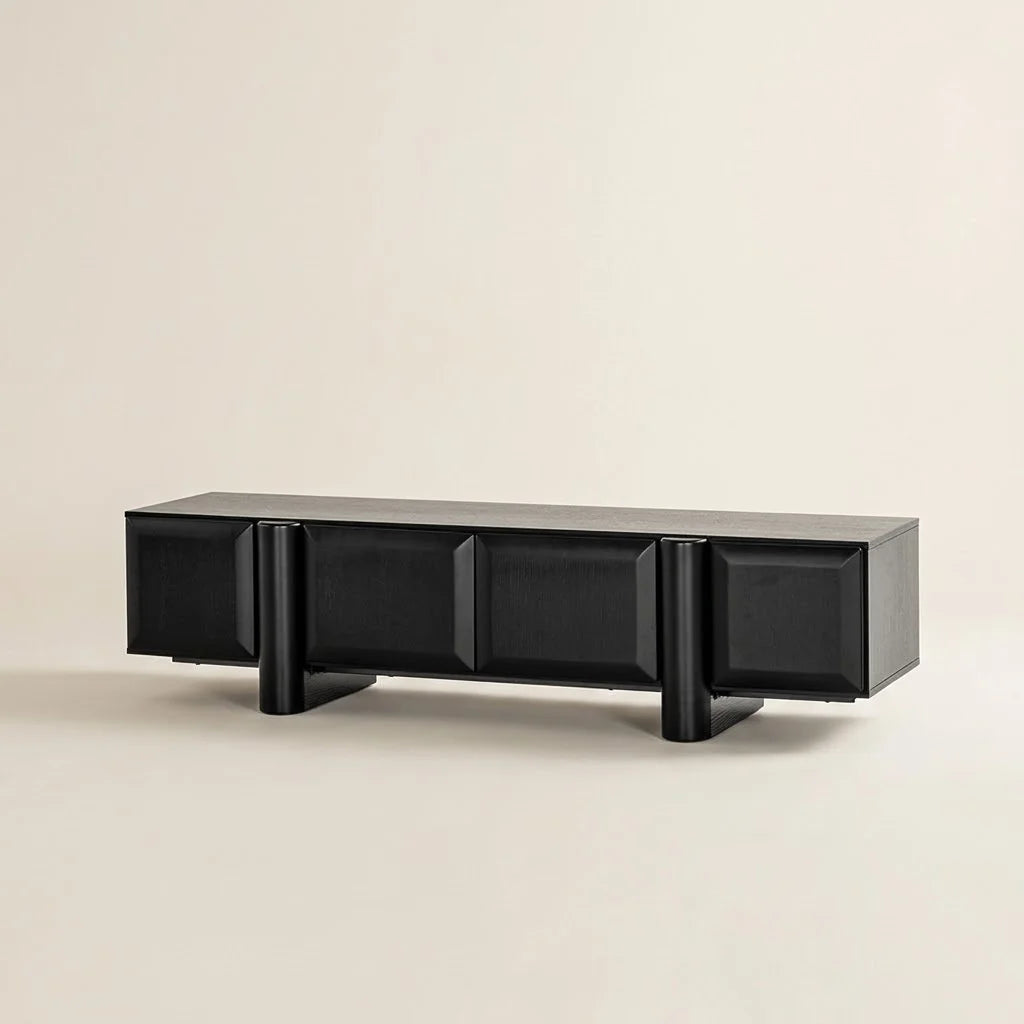 Lucent Modern TV Unit – black, front view