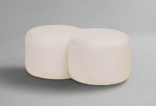 Luno Cream Boucle Ottoman – front view