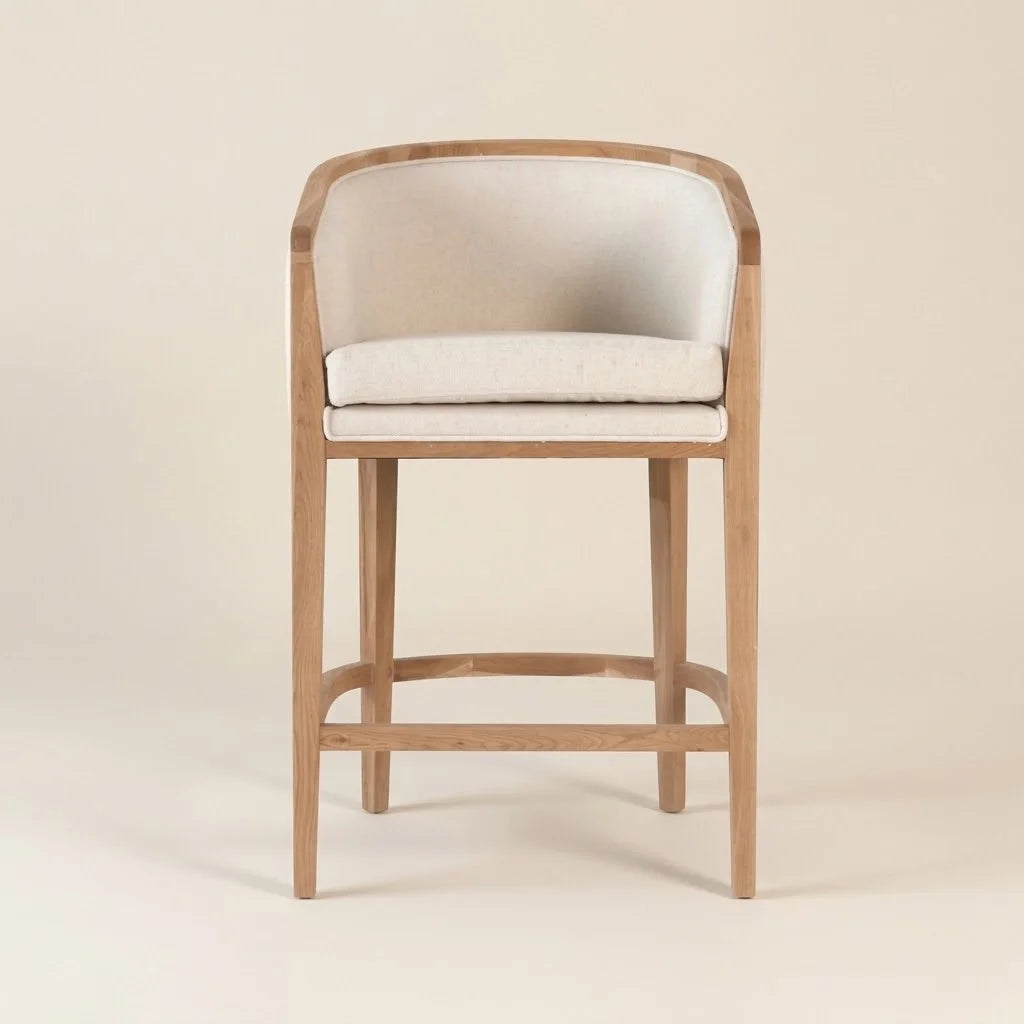 Marlowe Natural Wooden Bar Stool