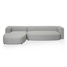 Switch Front view of Marza Left-Chaise Sofa in pearl grey boucle with wide seat and modern form 2 image