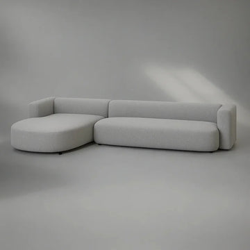 Marza Light Grey 4 Seater Boucle L-Shape Corner Sofa