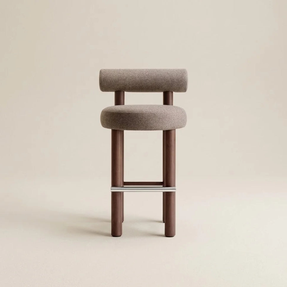 Modra Brown Boucle Bar Stool