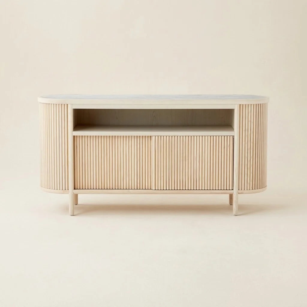 Monza Fluted Wooden Sideboard – front view