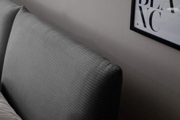 Nalu Grey Upholstered Bed (3 Sizes)