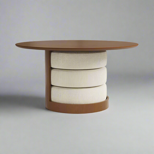 Nestora Walnut Round Coffee Table – front view