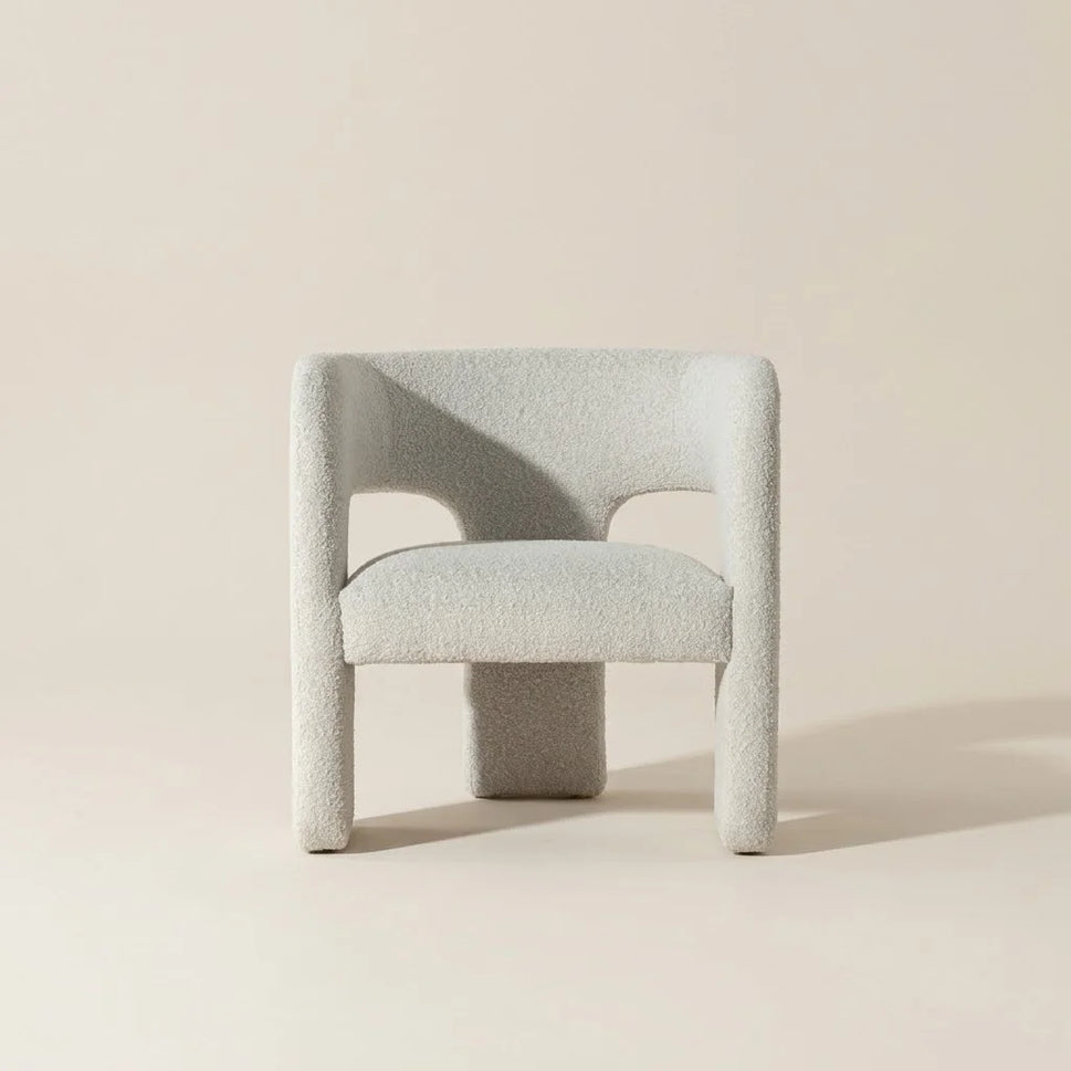 Niva White Boucle Armchair