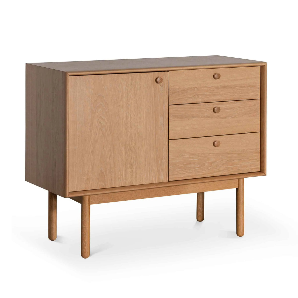 Nook Natural Beech Narrow Sideboard, interior storage view