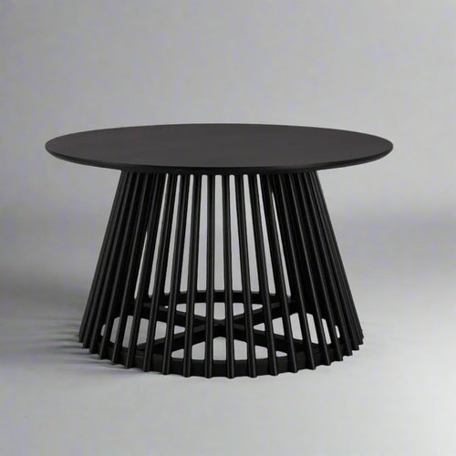 Nuvoro Black Round Coffee Table – angled view