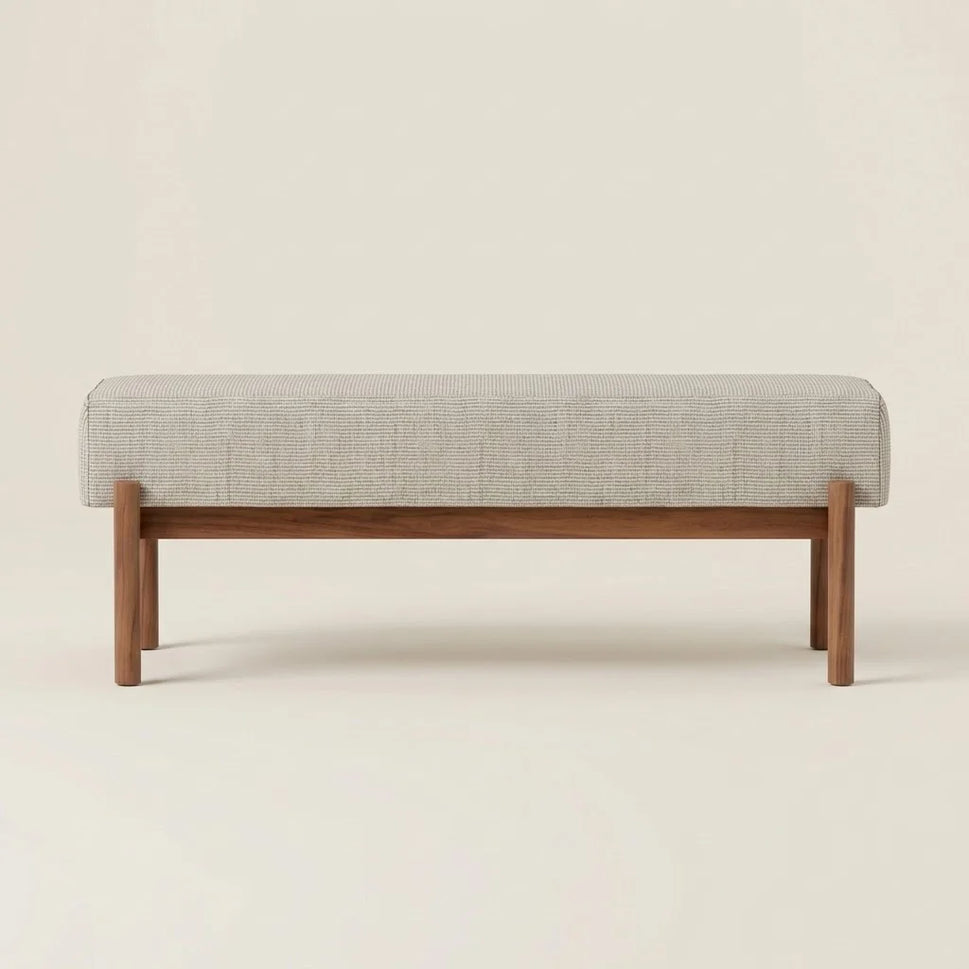 Sloane Light Grey Upholstered Bench