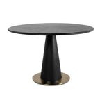 Solstice Black Ash Round Dining Table with Gold Base (4 Sizes)