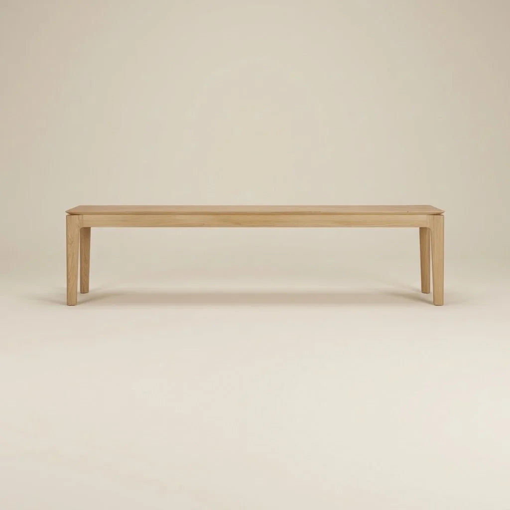 Tilden Natural Wooden Dining Bench – front view