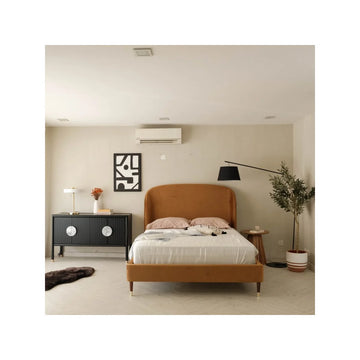 Tomtyn Burnt Orange Upholstered Bed (3 Sizes)