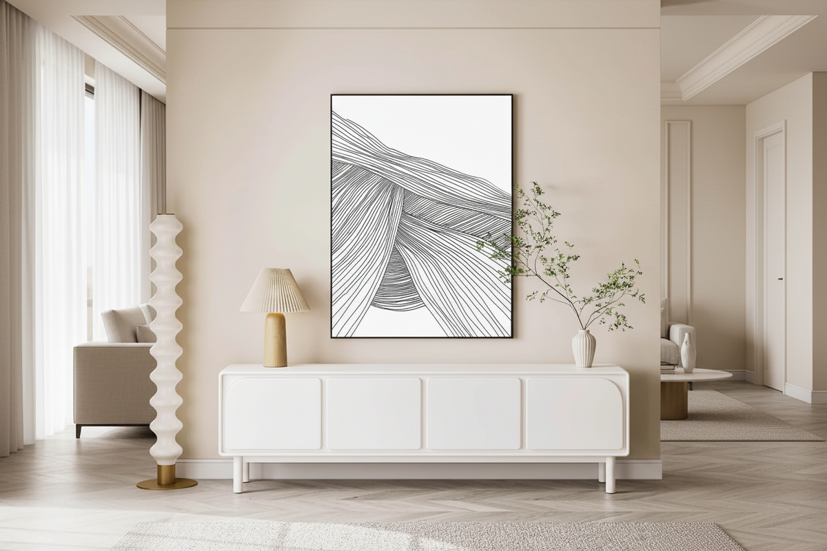 Vaylo White TV Unit – in a living room