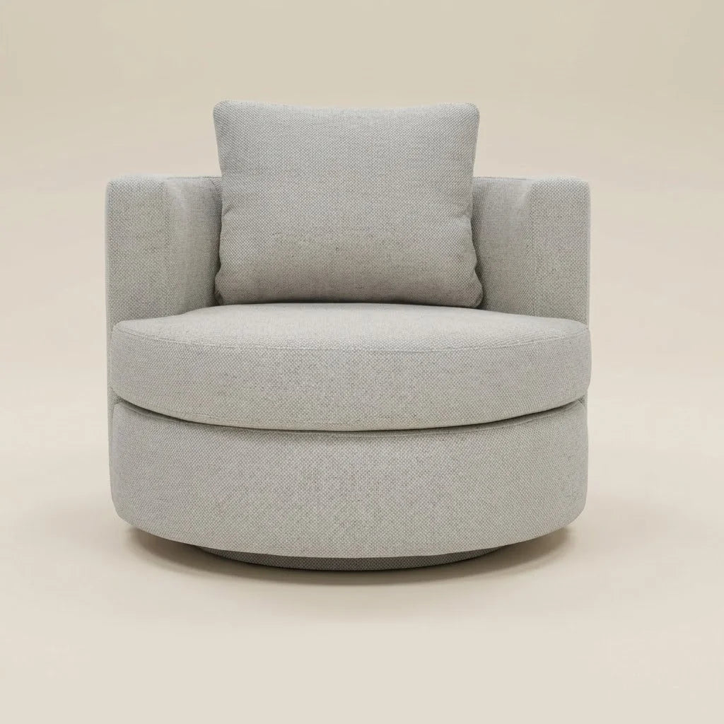 Vella Grey Swivel Accent Chair – front view