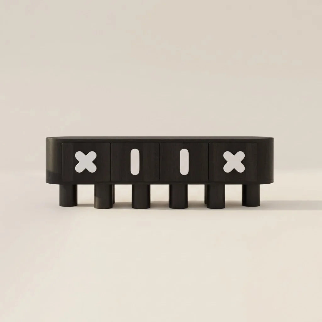 Velmor Black Wooden TV Unit – front view