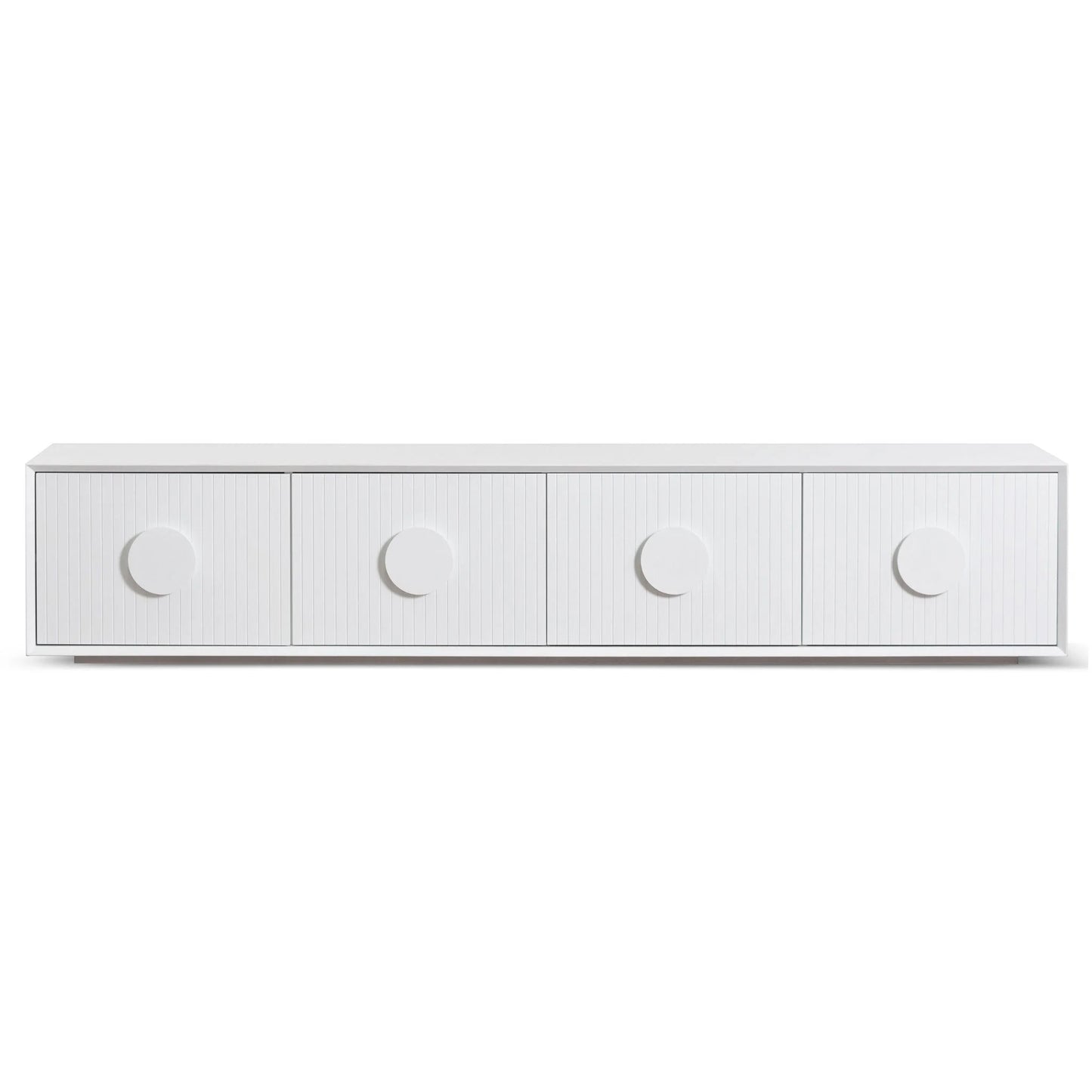 Verno TV Unit – 2m – White Ash Finish – Minimalist Solid Wood Media Cabinet