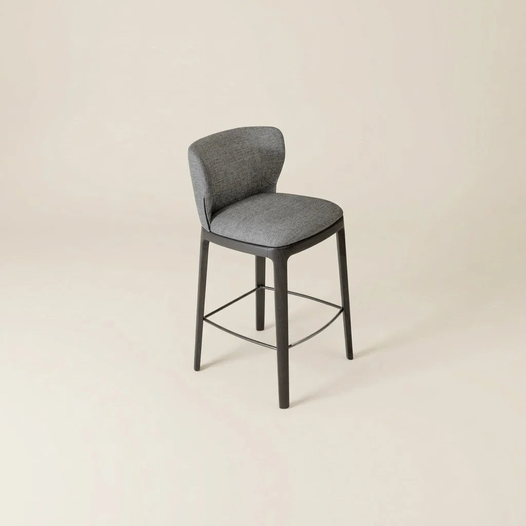 Vero Grey Fabric Bar Stool