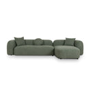 Switch Front angle view of Verona Right-Chaise Sofa in Amazon Green with curved design and plush seating 2 image