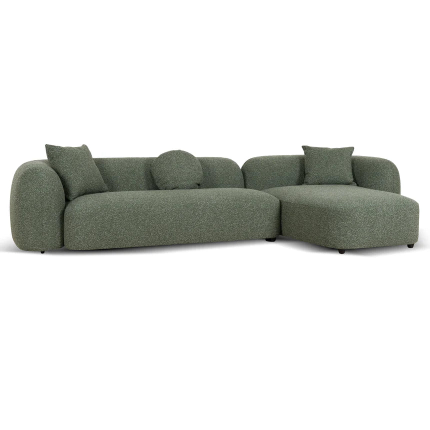 Angled perspective of Verona Sofa showcasing smooth curves and low-profile silhouette