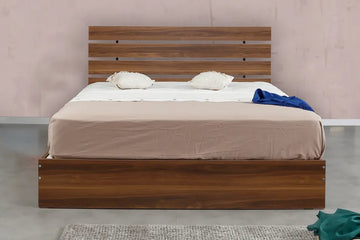 Vexra Walnut Wooden Bed (3 Sizes)