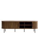 Switch Front View – Vierra TV Stand – Sliding Wooden Doors with Open Shelf – 180cm, Brown Finish  2 image
