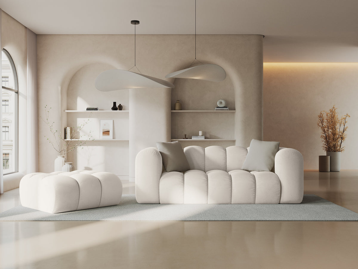 Adara Beige 2 Seater Sofa from the set, lifestyle view