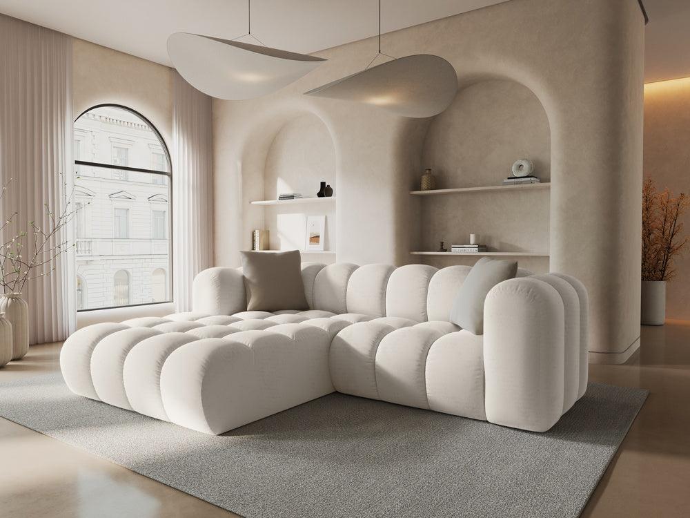 Adara Beige 3 Seater Fabric L-Shape Corner Sofa