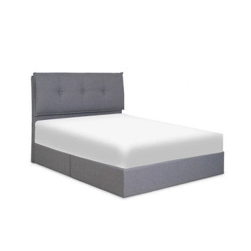 Zinta Light Grey Upholstered Bed (3 Sizes)