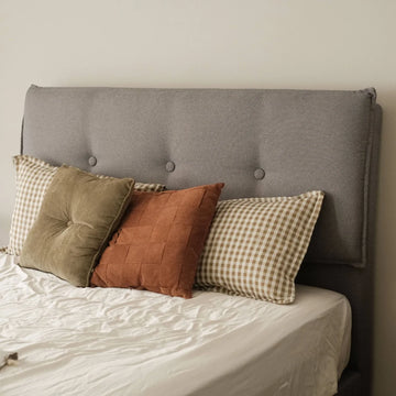Zinta Light Grey Upholstered Bed (3 Sizes)