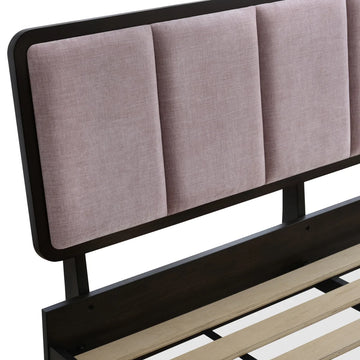 Zorvia Pink Wooden Bed (3 Sizes)