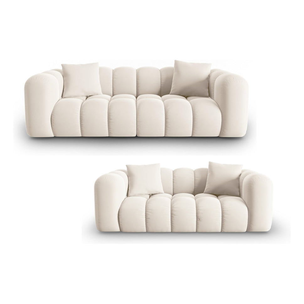 Adara Beige 3+2 Seater Fabric Sofa Set