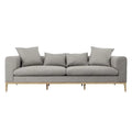 Aero Light Grey 3 Seater Fabric Sofa
