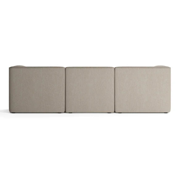 Arcadia Beige 3 Seater Fabric Sofa – back view