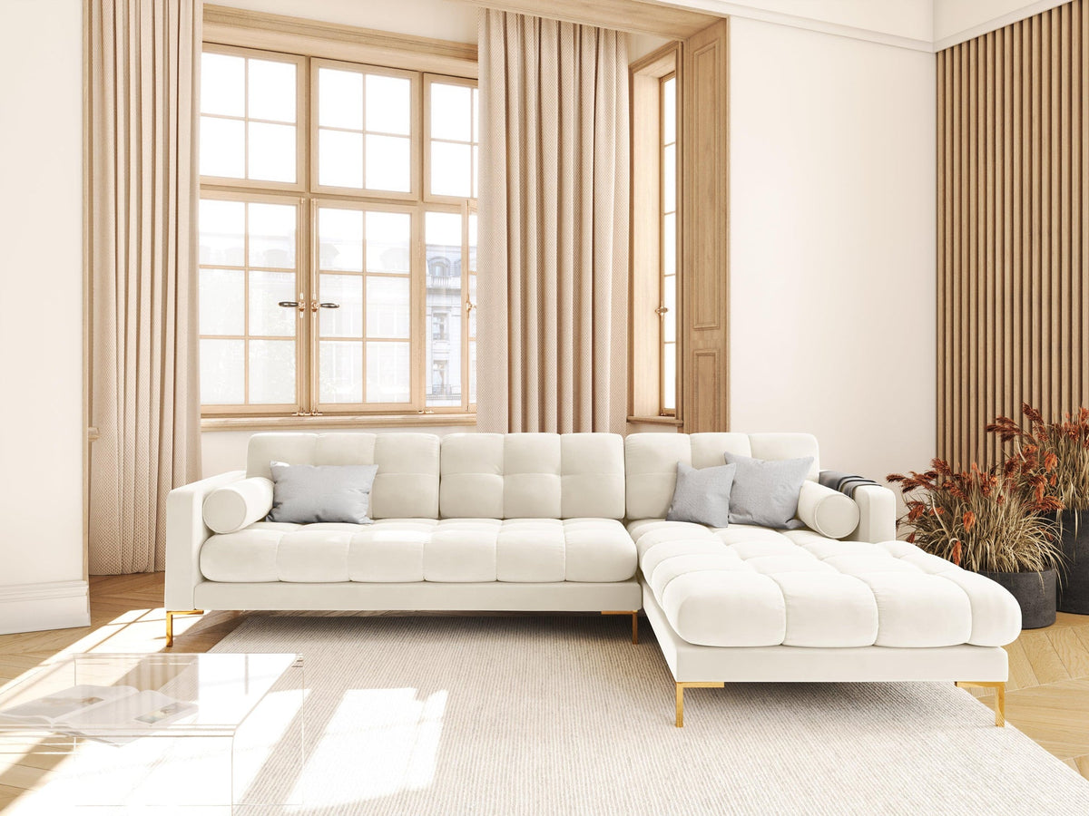 Bali Light Beige 4 Seater Fabric L-Shape Corner Sofa