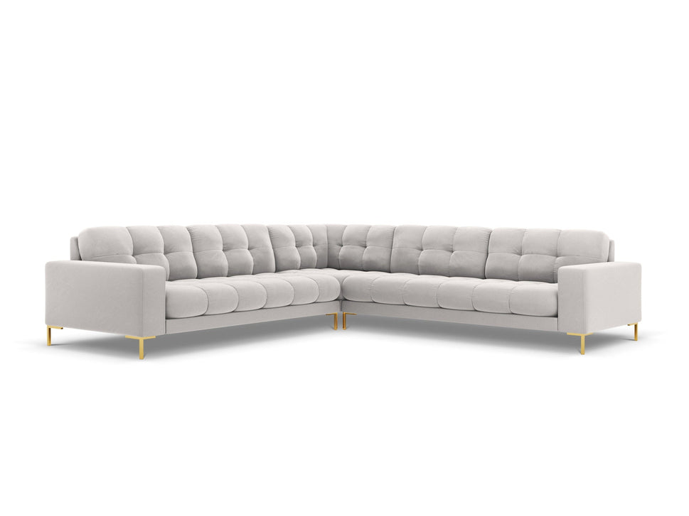 Bali Light Grey 5 Seater Fabric L-Shape Corner Sofa