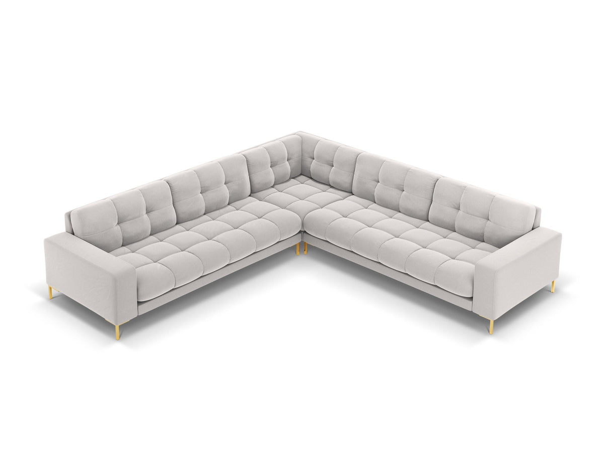 Bali Light Grey 5 Seater Fabric L-Shape Corner Sofa