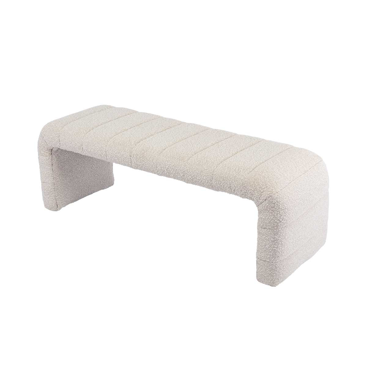 Blake Cream Bench, angled view
