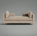 Calm Haven Light Brown 2 Seater Fabric Daybed Sofa
