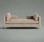 Calm Haven Light Brown 2 Seater Fabric Daybed Sofa