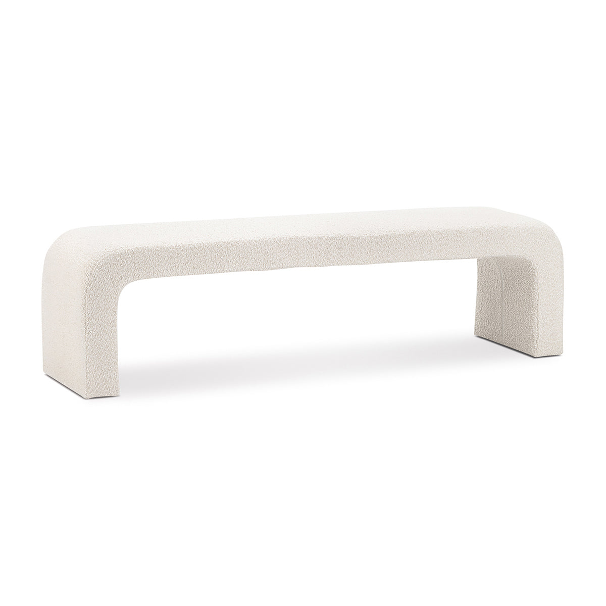 Camille Cream Boucle Arch Bench, side view