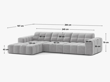 Chicago Light Beige 4 Seater Fabric L-Shape Corner Sofa