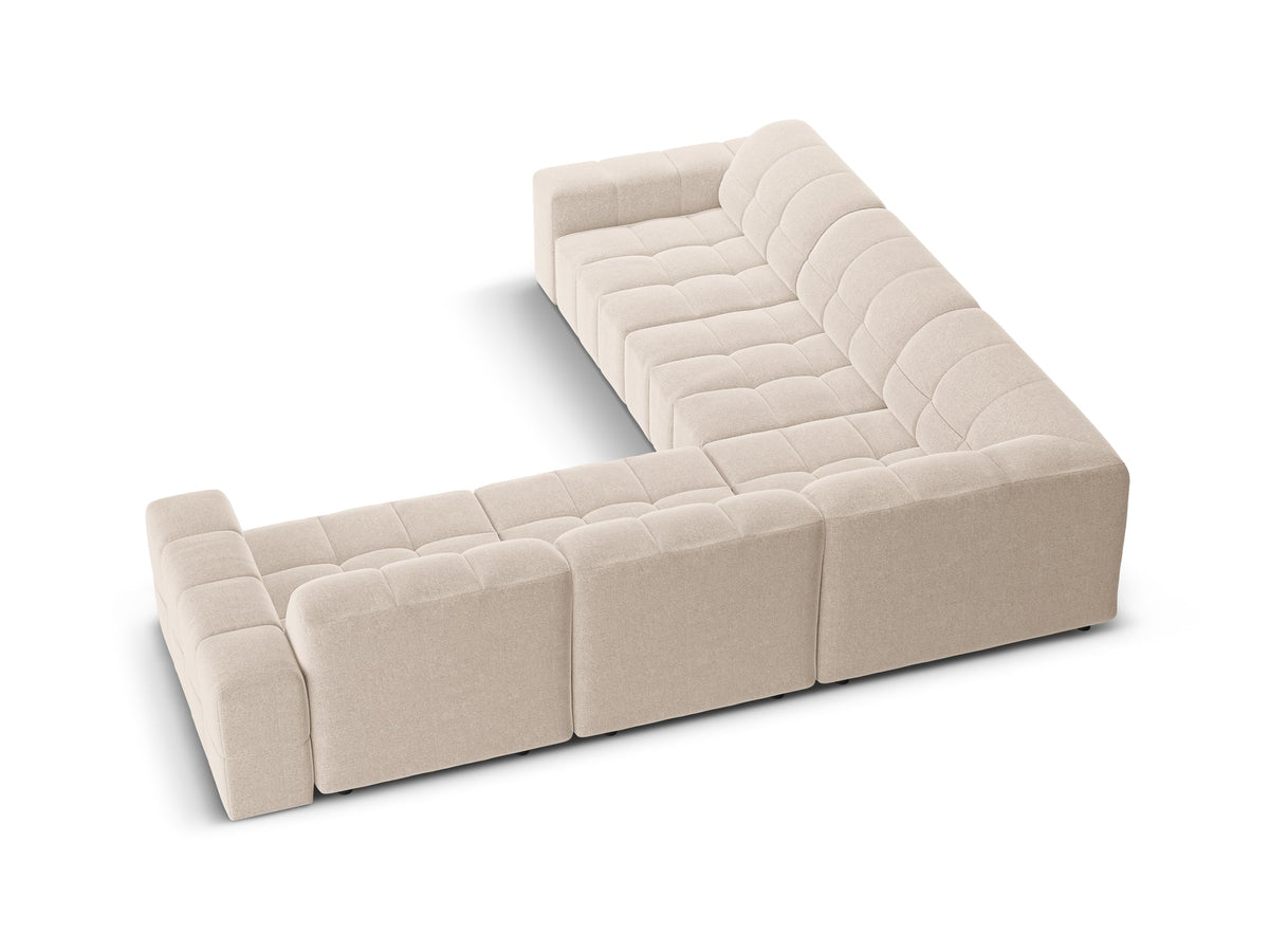 Chicago Beige 6 Seater Fabric L-Shape Corner Sofa