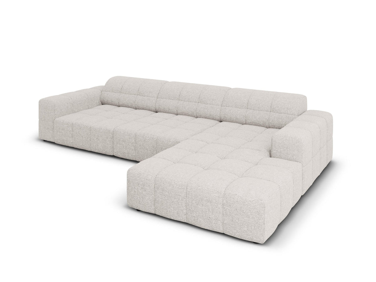 Chicago Light Grey 4 Seater Corner Sofa, angled view