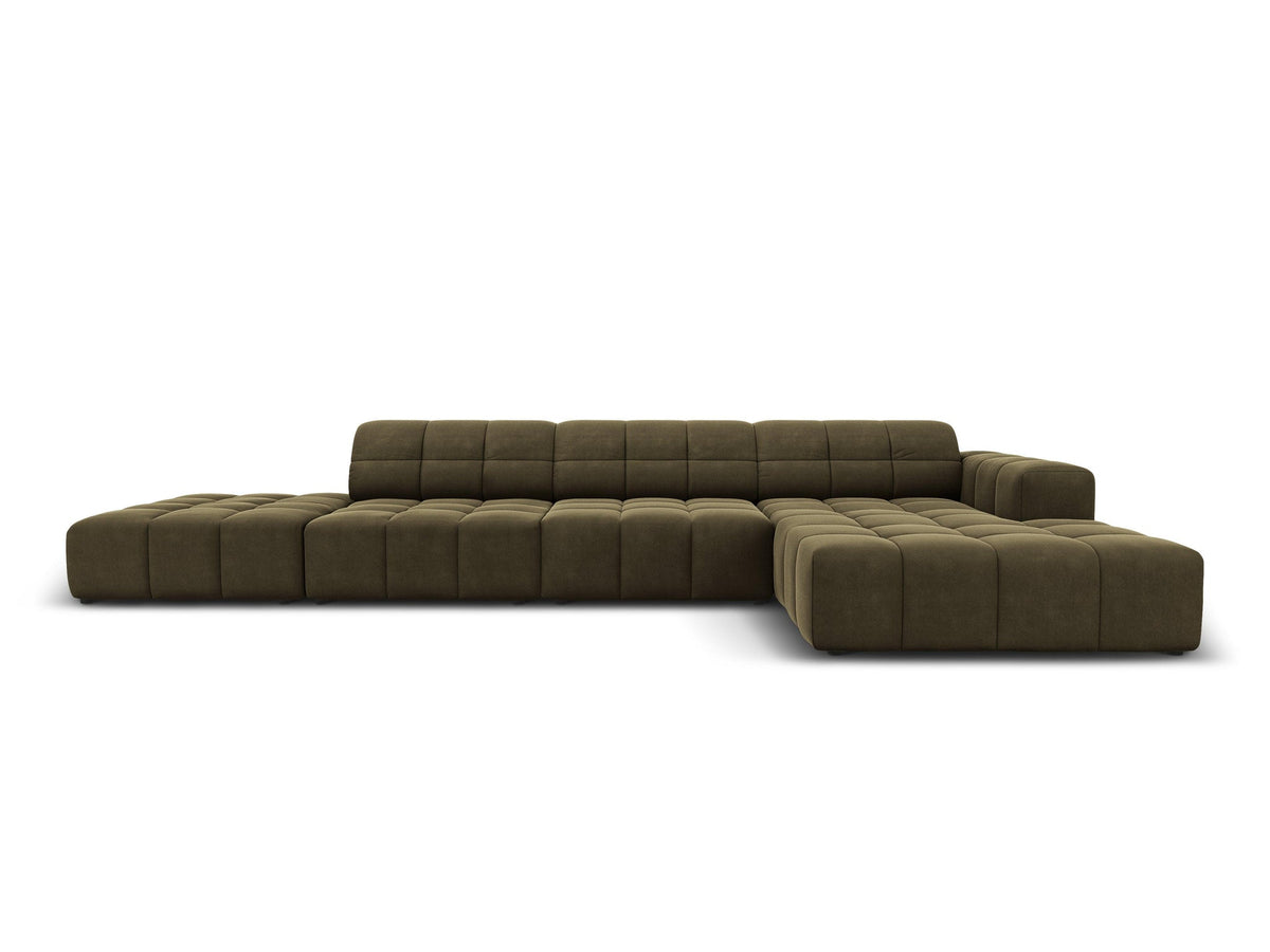 Chicago Olive Green 5 Seater Fabric L-Shape Corner Sofa