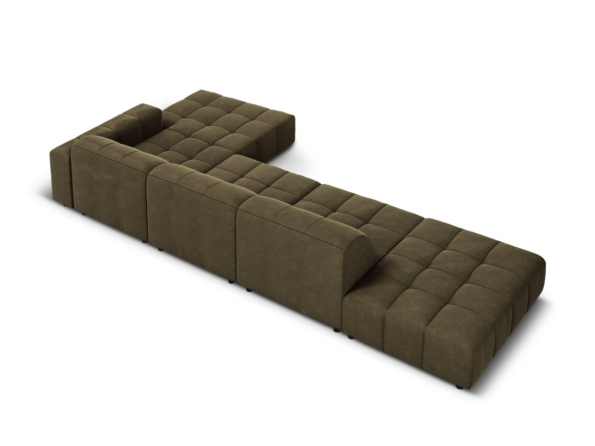 Chicago Olive Green 5 Seater Corner Sofa, living room setting alternate