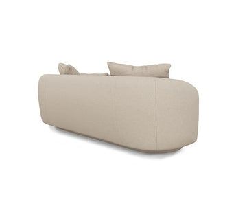 CurveNest Beige 3 Seater Boucle Curved Sofa