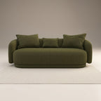 CurveNest Green 3 Seater Boucle Curved Sofa