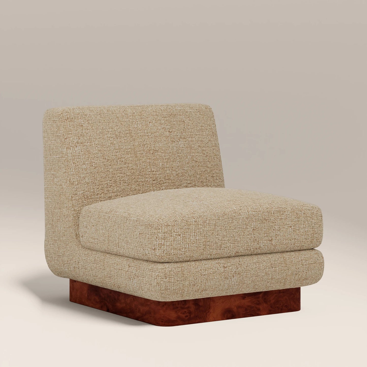 Amara Accent Chair in beige fabric, front view