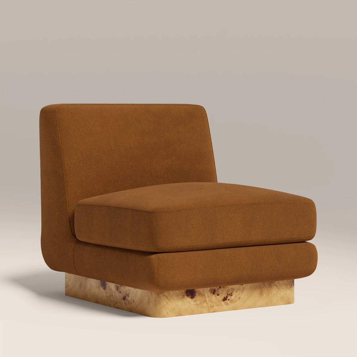 Amara Accent Chair in brown fabric, colour swatch view